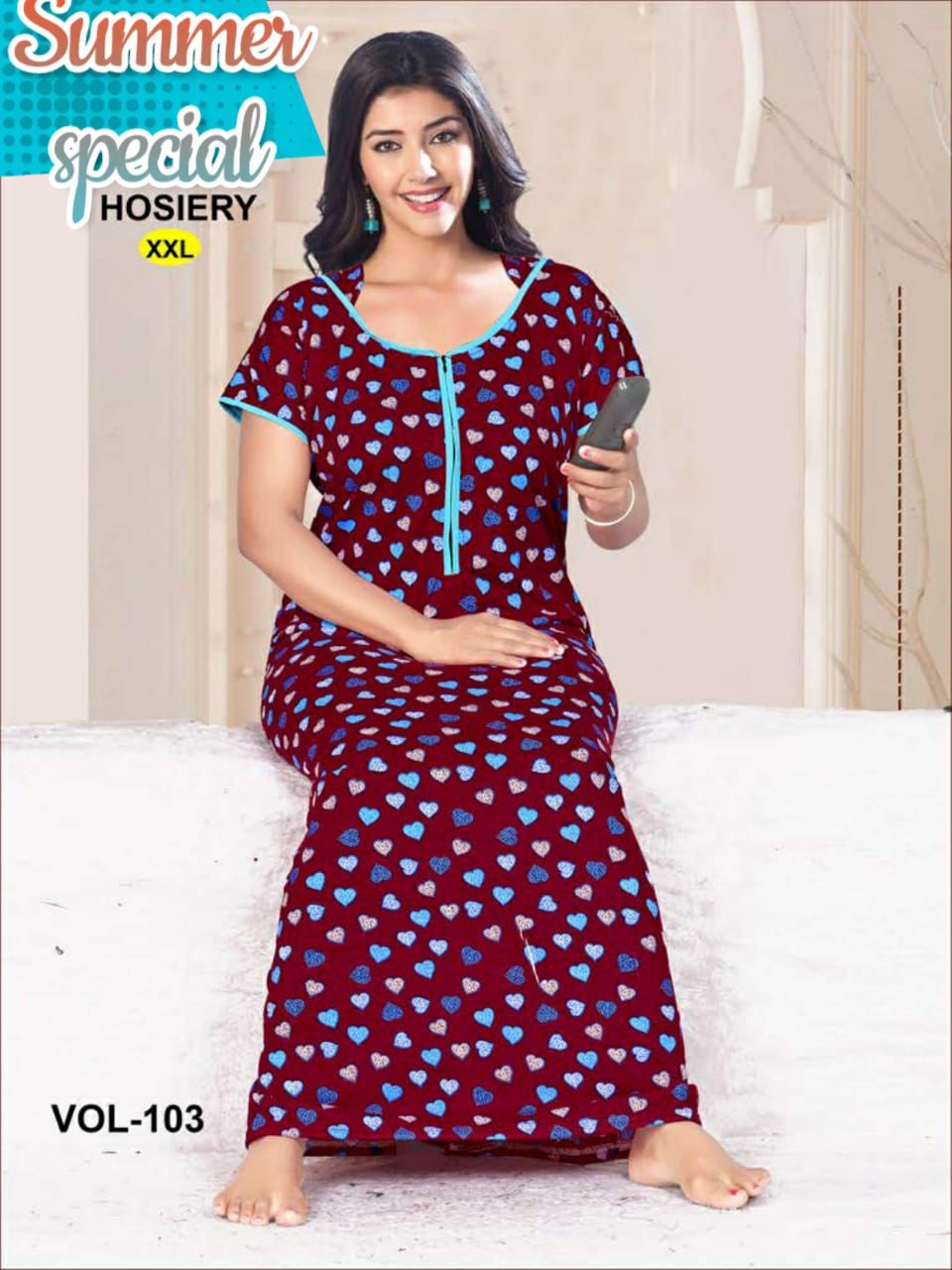 Summer Special 103 Casual Daily Wear Hosiery Cotton Wholesale Night Collection